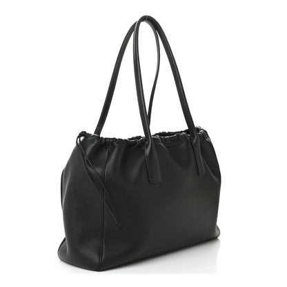 Celine Calfskin Cuir Triomphe Cabas Drawstring Black 3 of 9