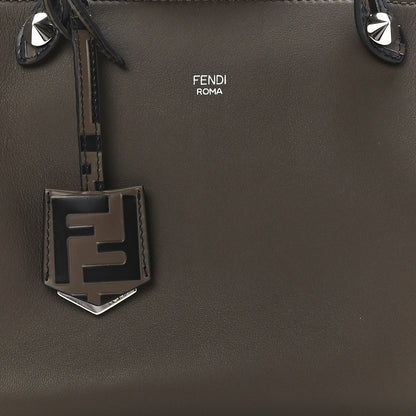 Fendi Vitello Dolce Bi-Color FF 1974 Embossed Medium By The Way Boston Bag Maya Black 7 of 10