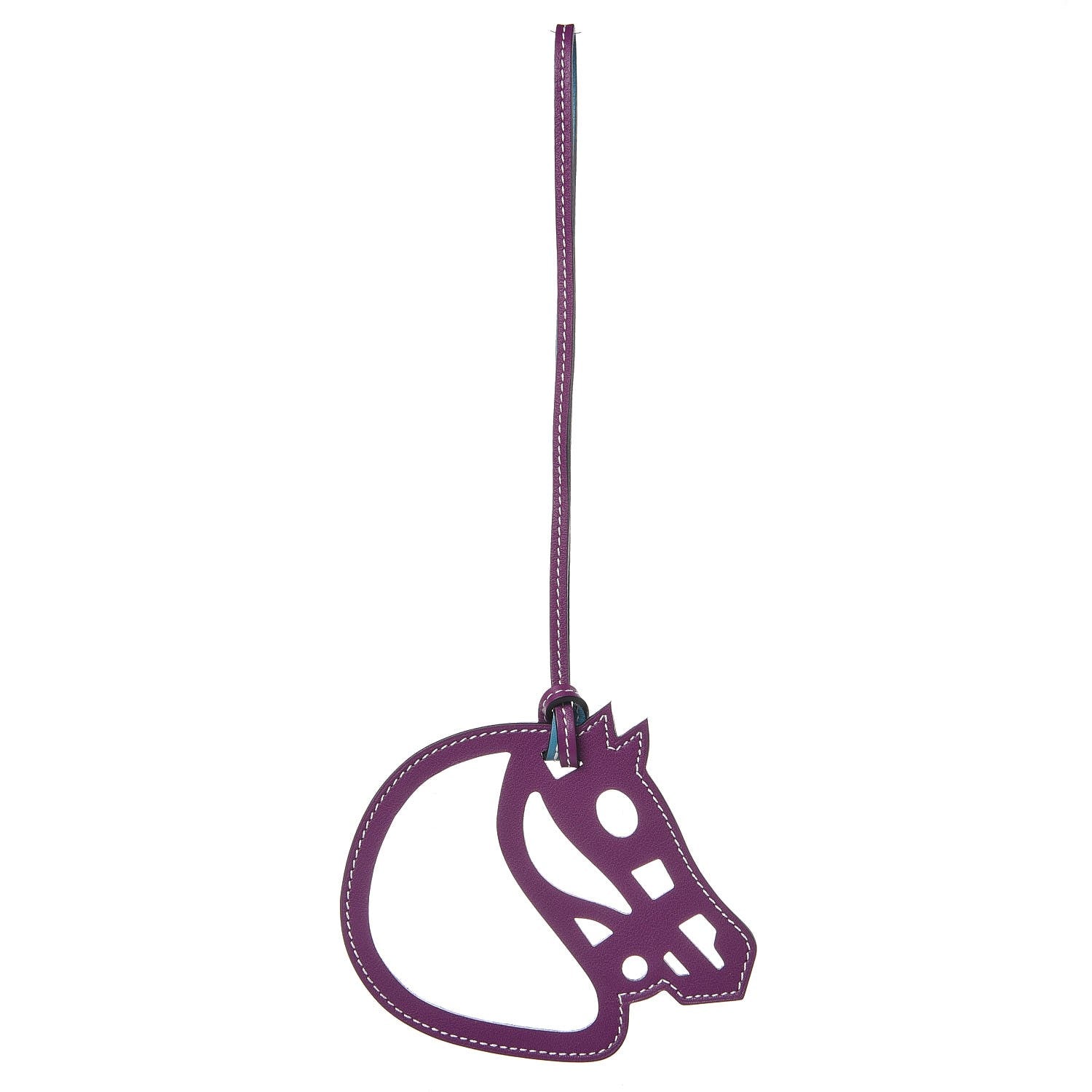 Hermes Swift Paddock Cheval Horse Bag Charm Violet Turquoise 1 of 4