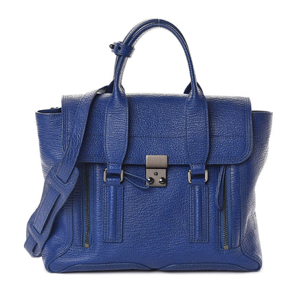 3.1 Phillip Lim 3.1 Textured Calfskin Large Pashli Satchel Cobalt 1 of 9