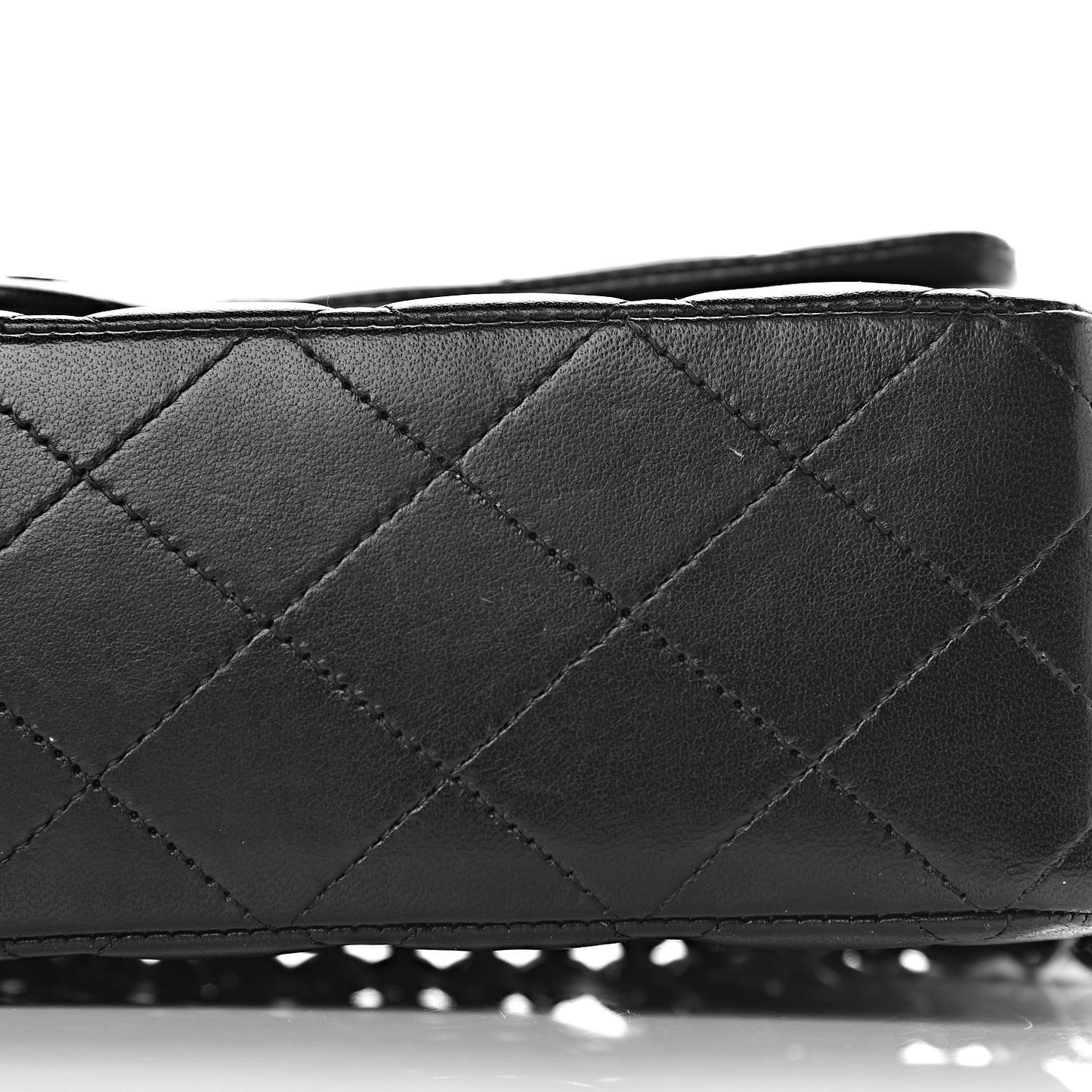 Lambskin Quilted Medium Double Flap Black