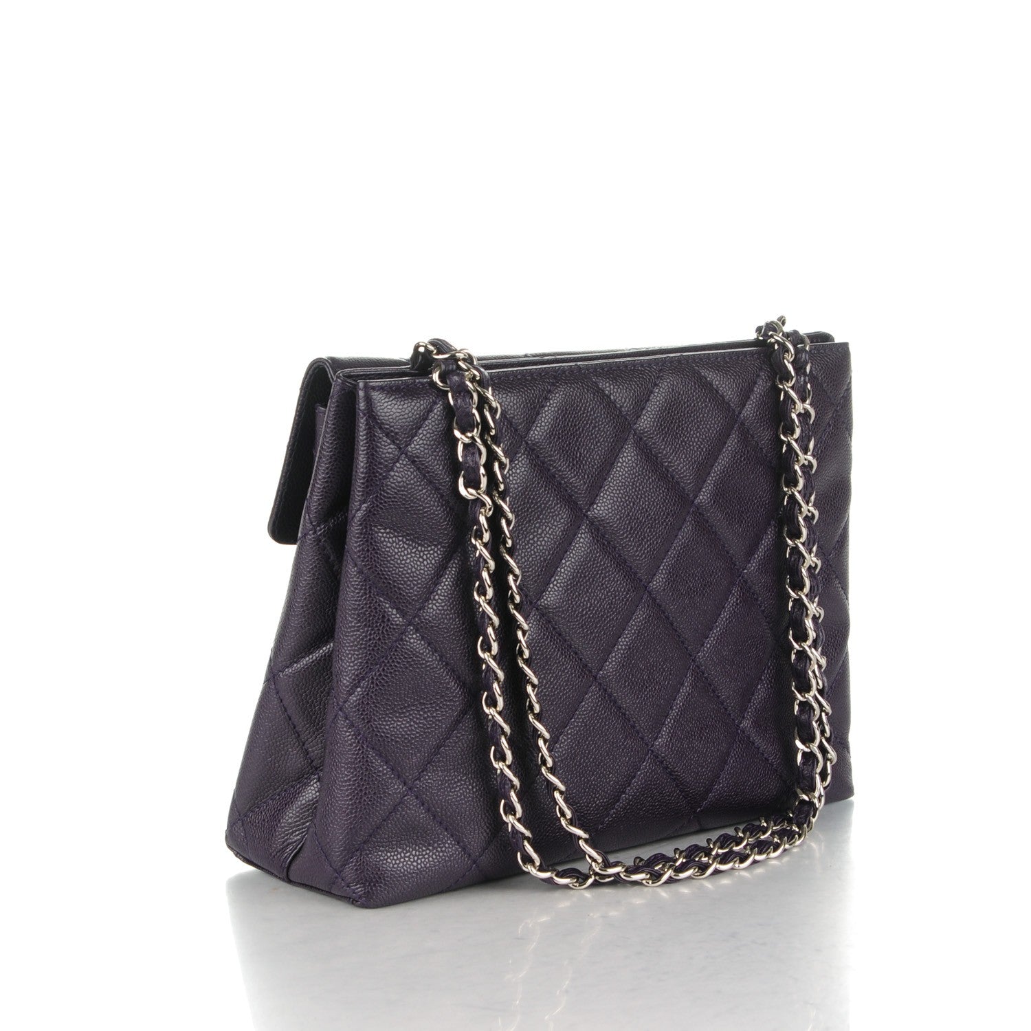 Chanel Caviar Quilted Flap Shoulder Bag Purple 3 of 9