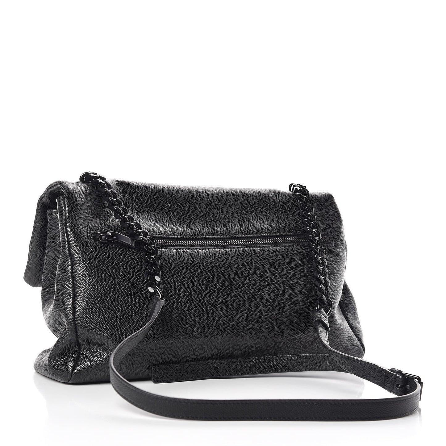 Grain De Poudre Medium West Hollywood Monogram Fold-Over Black