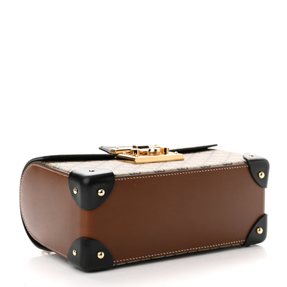 Gucci GG Supreme Monogram Small Padlock Bamboo Shoulder Bag Beige Black Cuir 4 of 10