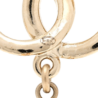 Chanel Pearl CC Heart Drop Earrings Gold 4 of 5