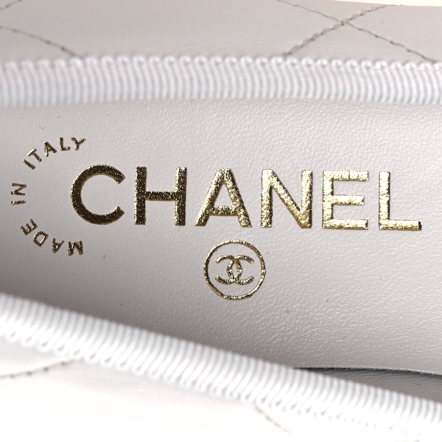 Chanel Lambskin Quilted CC Cambon Ballet Flats 37 White Black 9 of 11