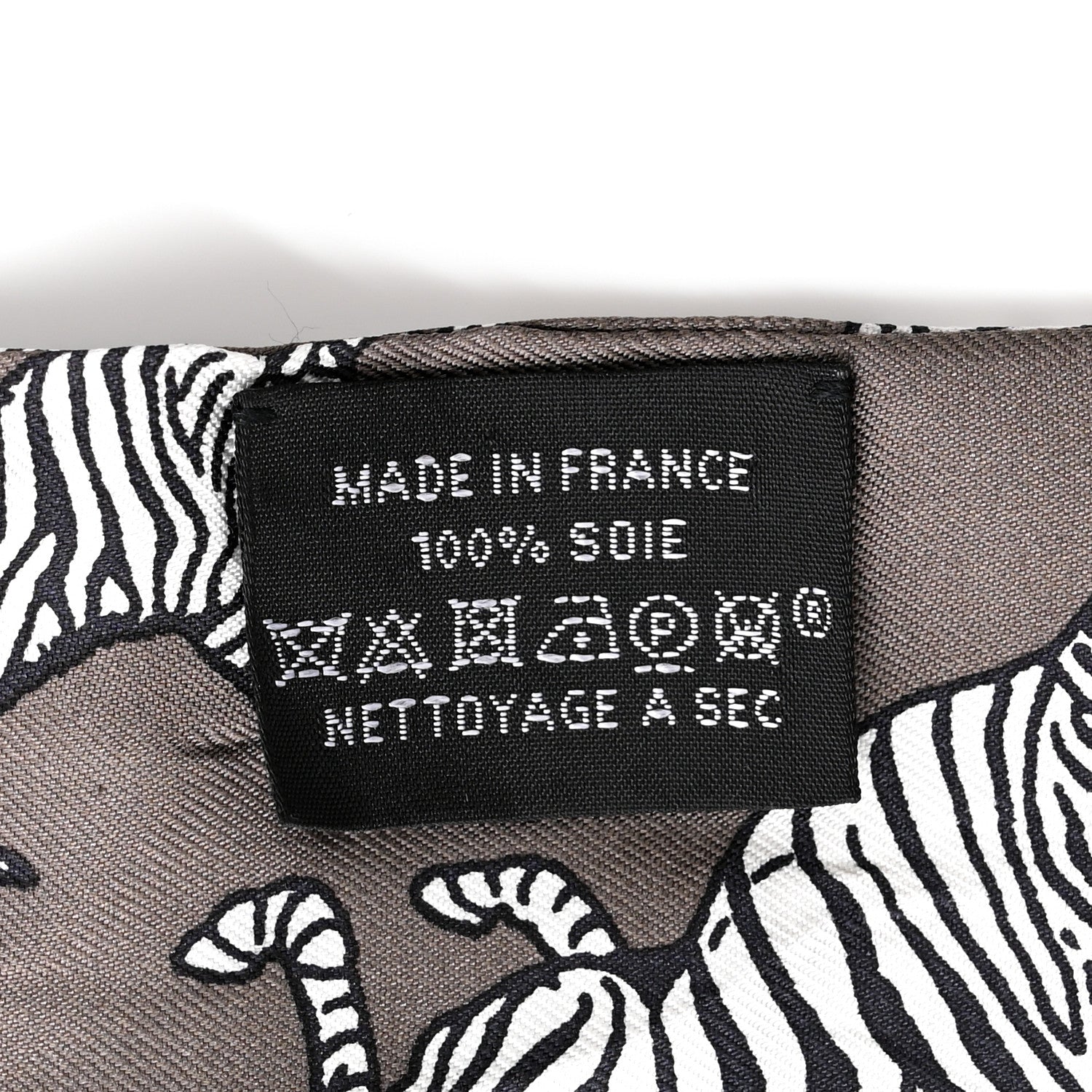 Hermes Silk Les Zebres Twilly Gris Taupe Black White 4 of 7