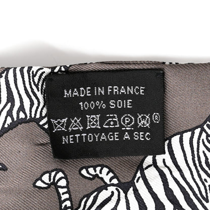 Hermes Silk Les Zebres Twilly Gris Taupe Black White 4 of 7