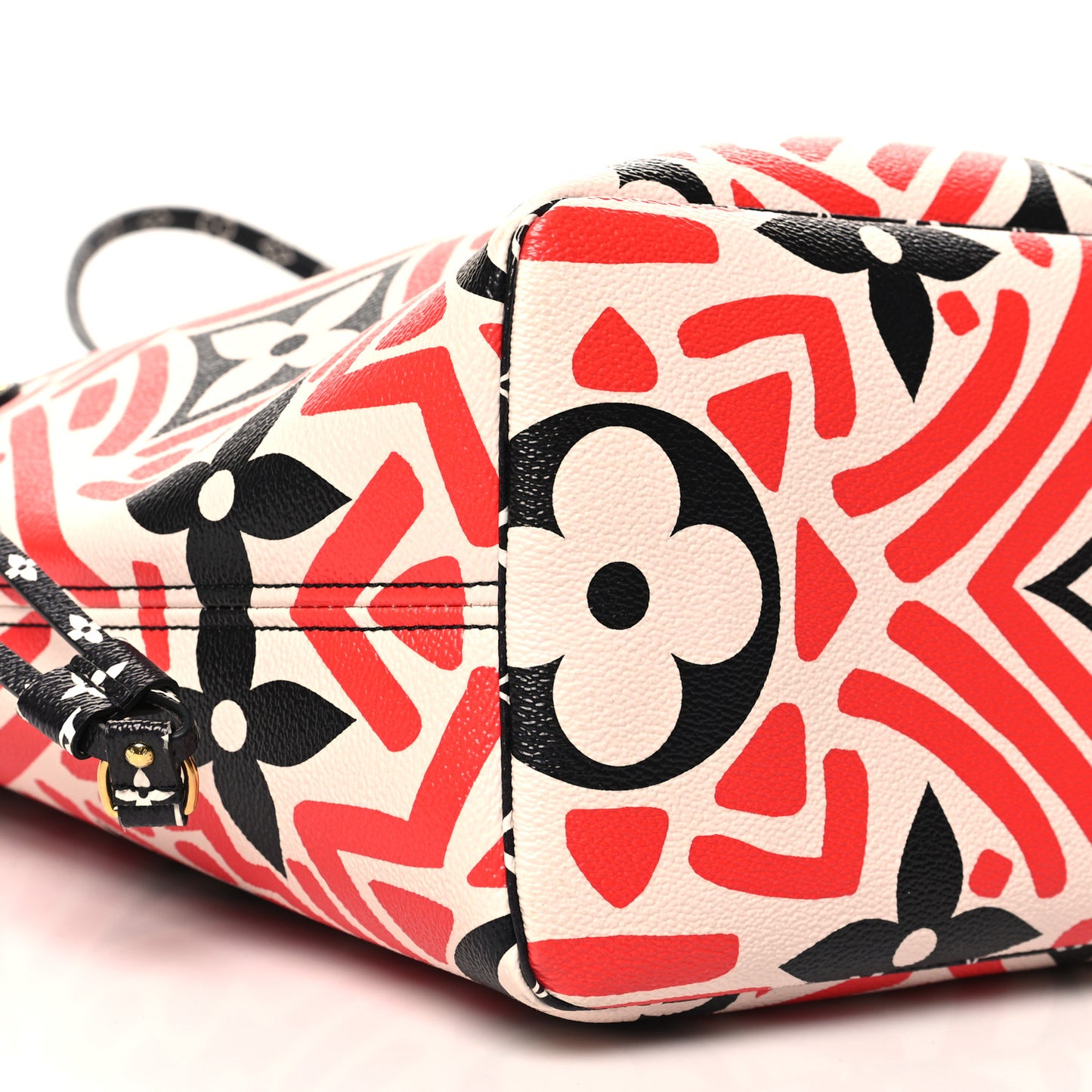 Monogram Giant Crafty Neverfull MM Creme Rouge Black