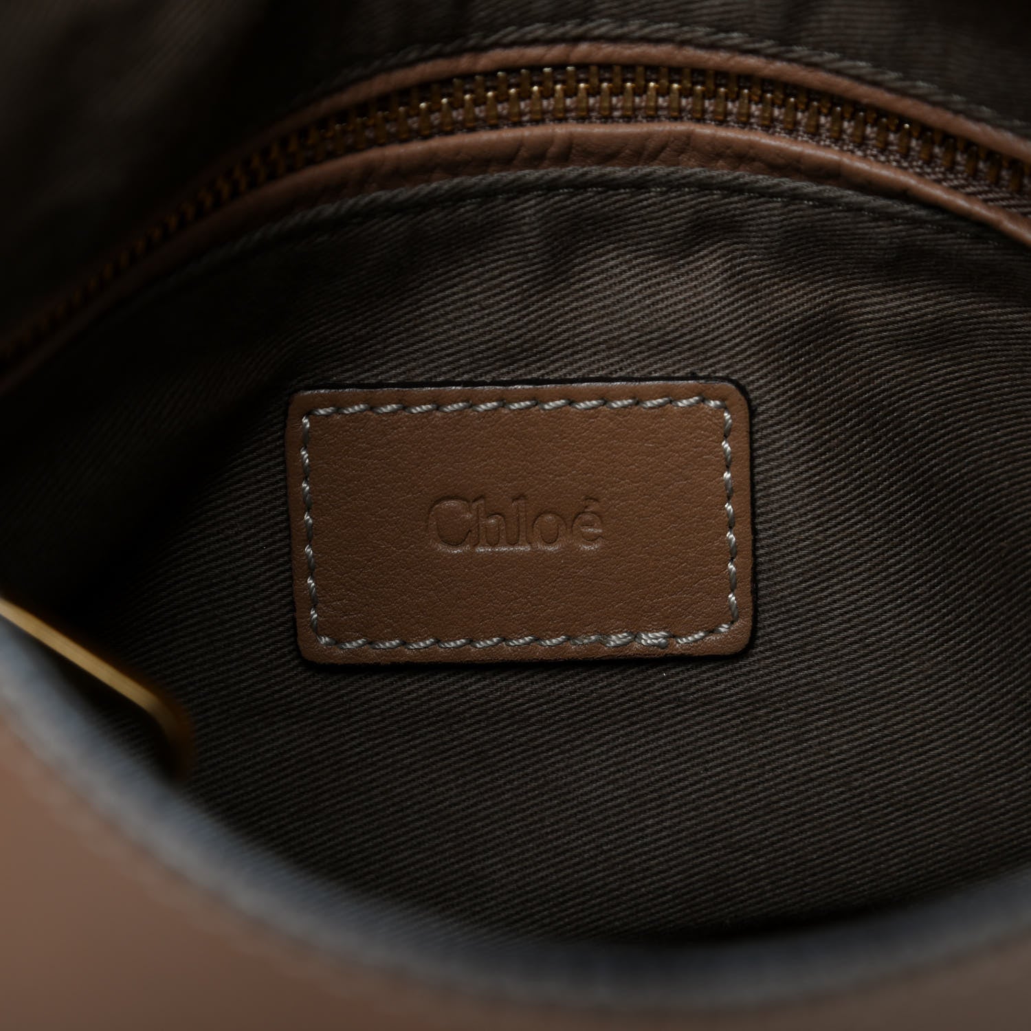 Chloe Calfskin Medium Marcie Round Zip Crossbody Nut 8 of 10