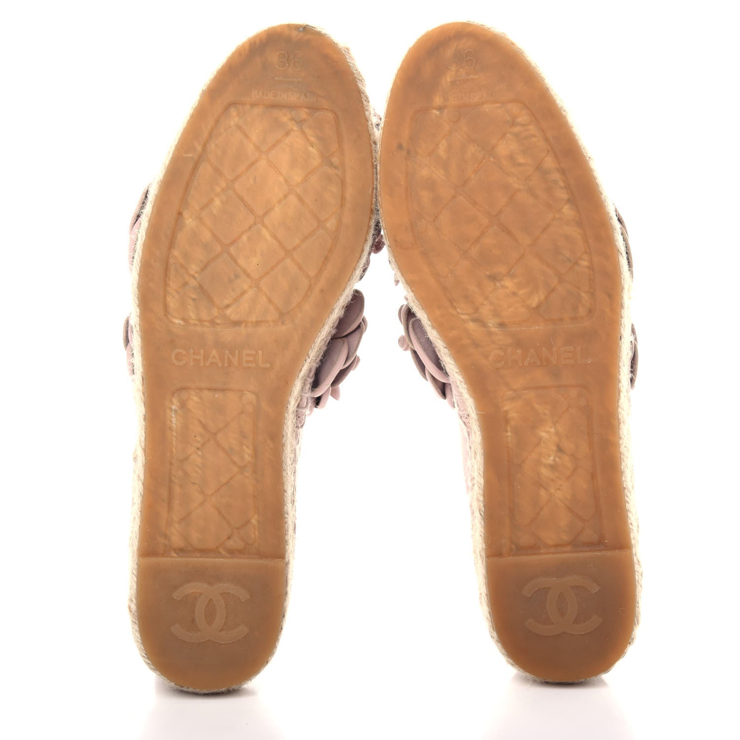 Chanel Lambskin Camellia CC Espadrilles 36 Pink 6 of 10