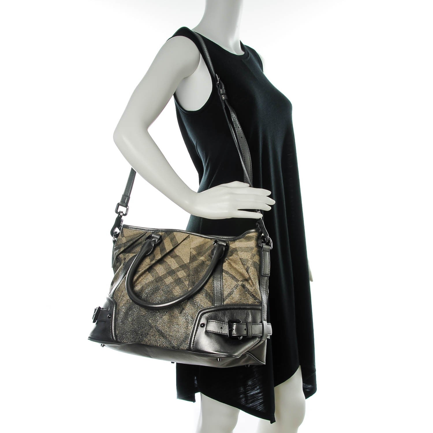 Burberry Shimmer Check Medium Lowry Pewter 2 of 8