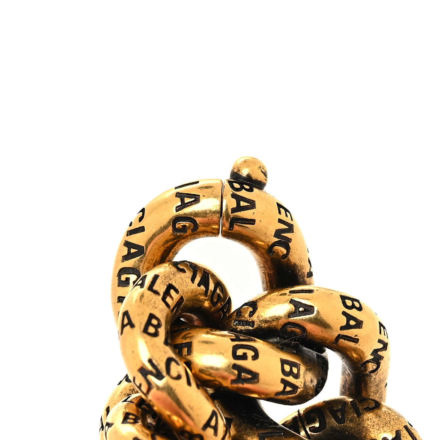 Balenciaga Logo Chain Bracelet Gold Antique Gold 4 of 4