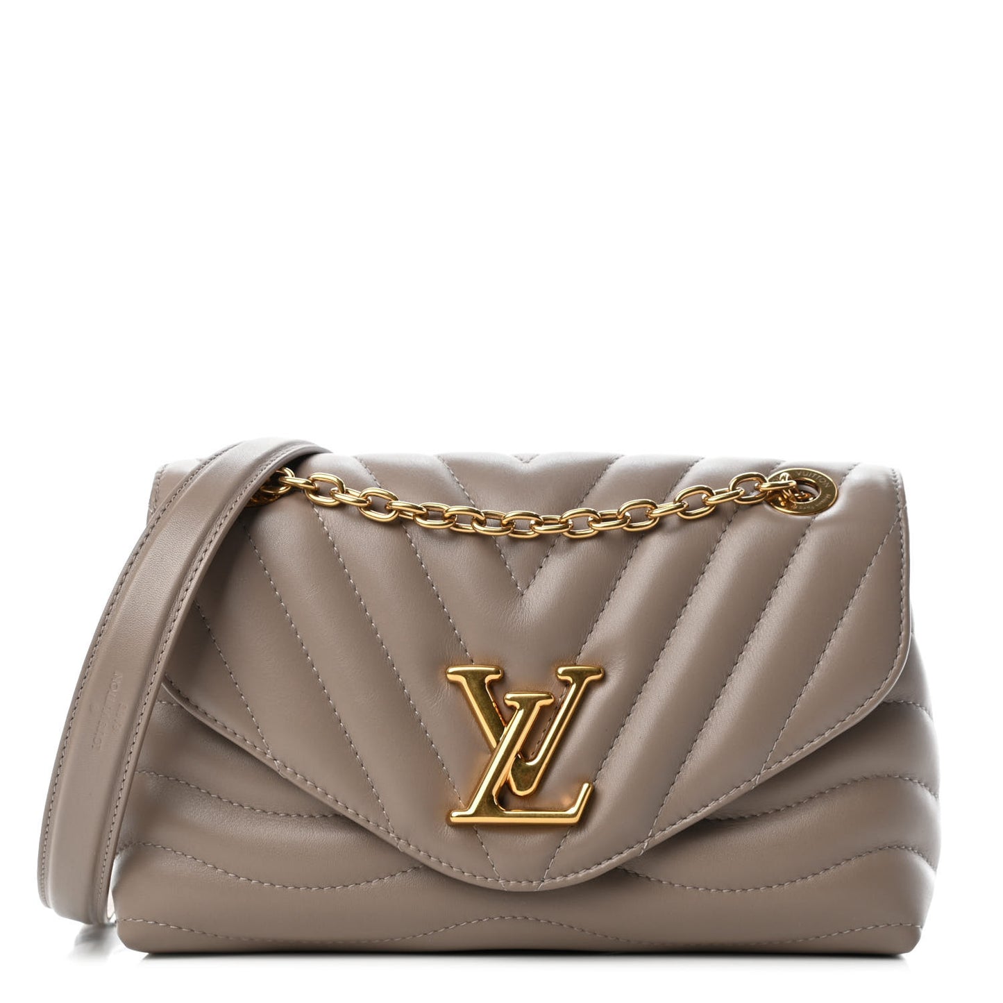 Calfskin LV New Wave Chain Bag Taupe