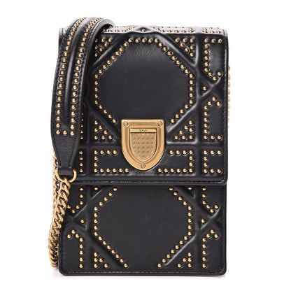 Christian Dior Lambskin Studded Vertical Diorama Black 1 of 10