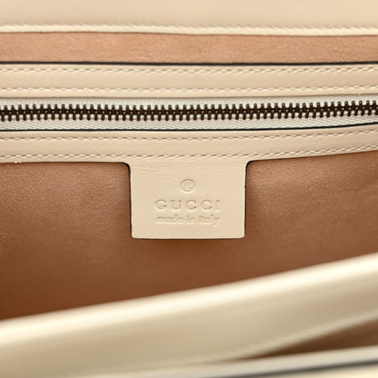Gucci Calfskin Sylvie Web Small Queen Margaret Top Handle Bag White 6 of 11