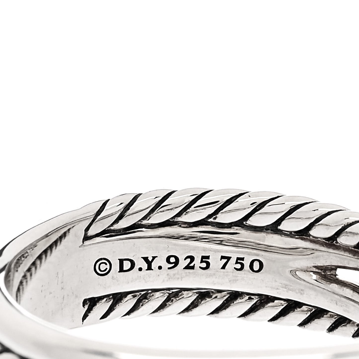 Sterling Silver 18K Yellow Gold 6mm X Crossover Ring 54 7