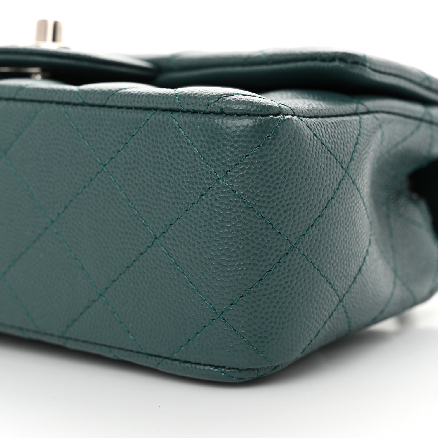 Chanel Caviar Quilted Mini Rectangular Flap Dark Turquoise 9 of 10