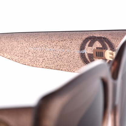 Gucci Acetate Glitter Optyl Square Sunglasses GG3837/F/S Brown Pink 5 of 8