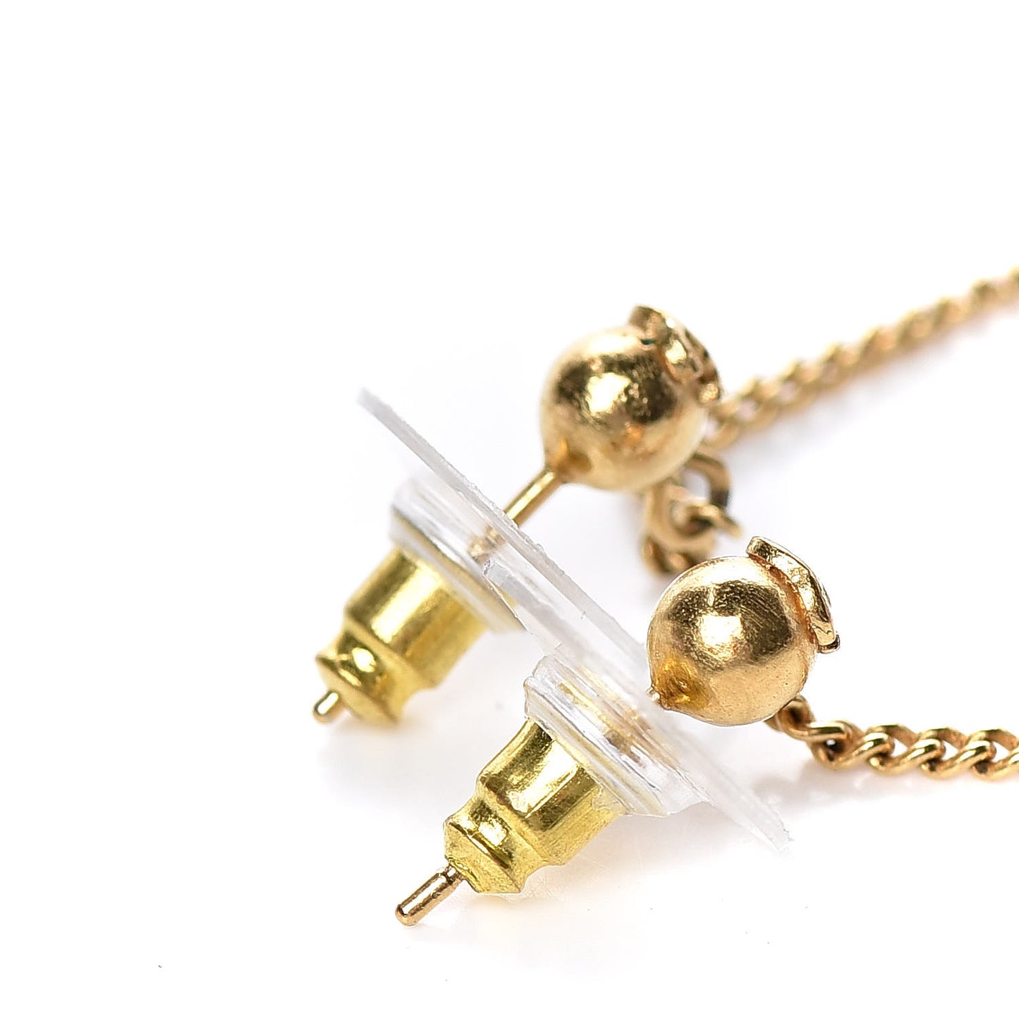 CC Drop Earrings Matte Gold