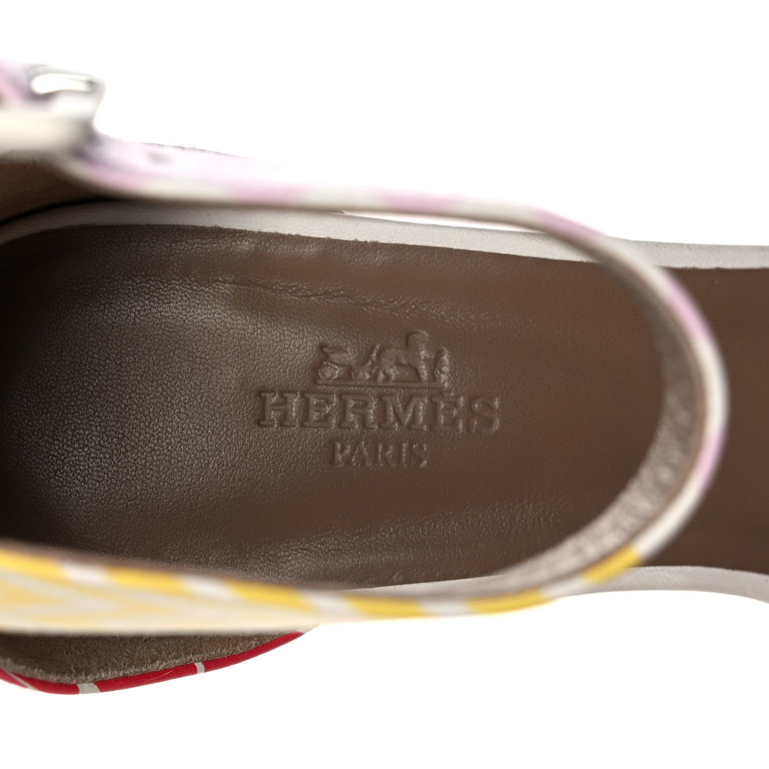 Hermes Calfskin Printed Acapulco Wedge Sandals 38.5 Multicolor 7 of 8