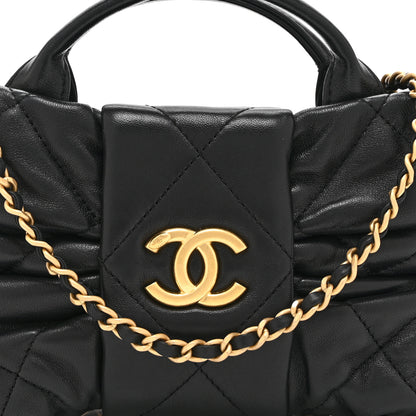 Chanel Lambskin Quilted Mini Bow Bag Black 8 of 10