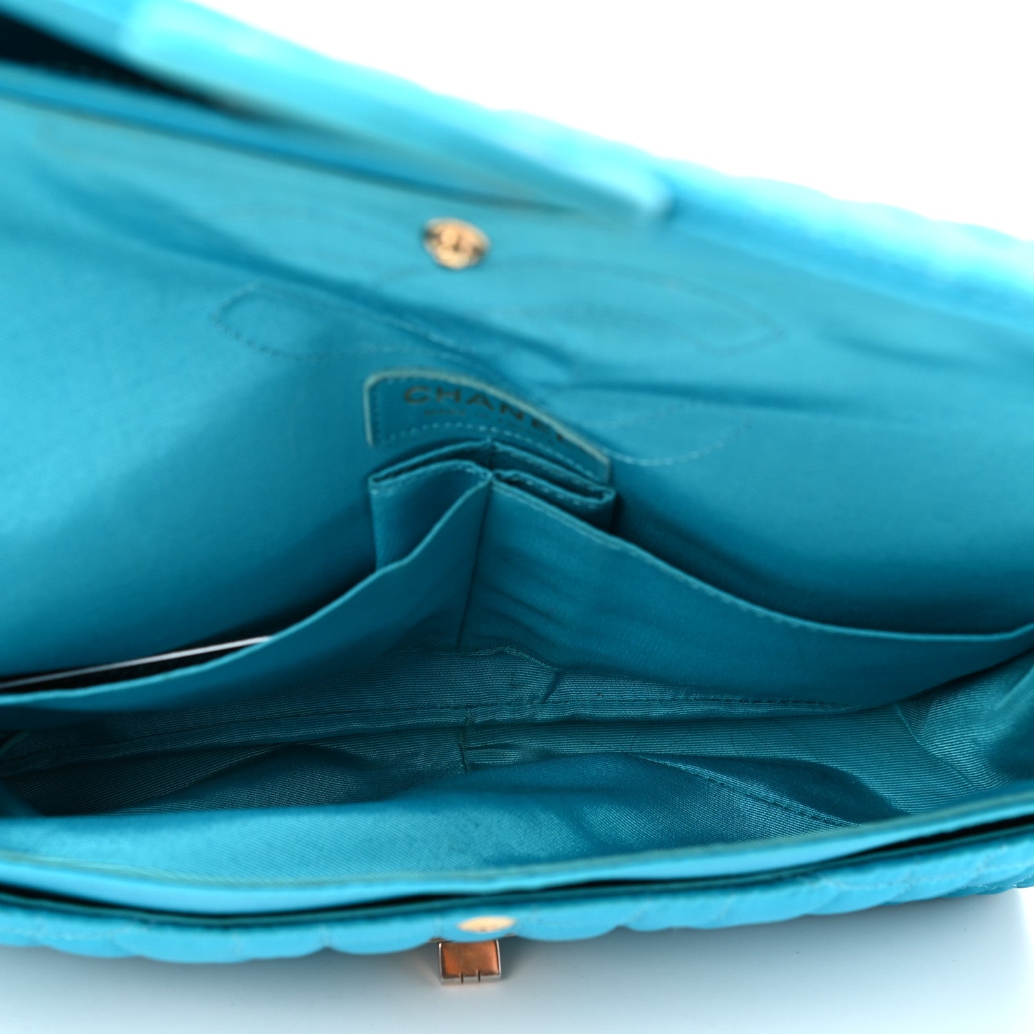 Chanel Satin Coco's Croc 2.55 Reissue 225 Flap Turquoise 5 of 11
