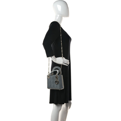 Christian Dior Patent Cannage Mini Lady Dior Grey Stone 2 of 12