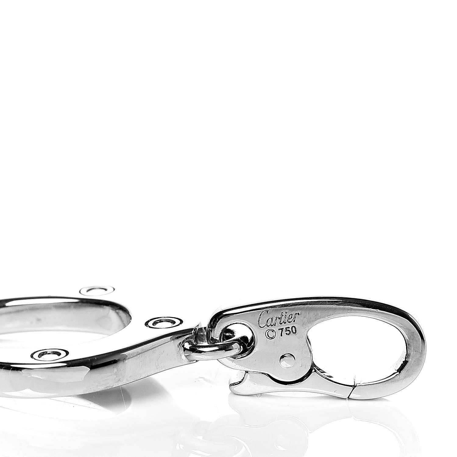 Cartier 18K White Gold Diamond Horseshoe Charm 4 of 4