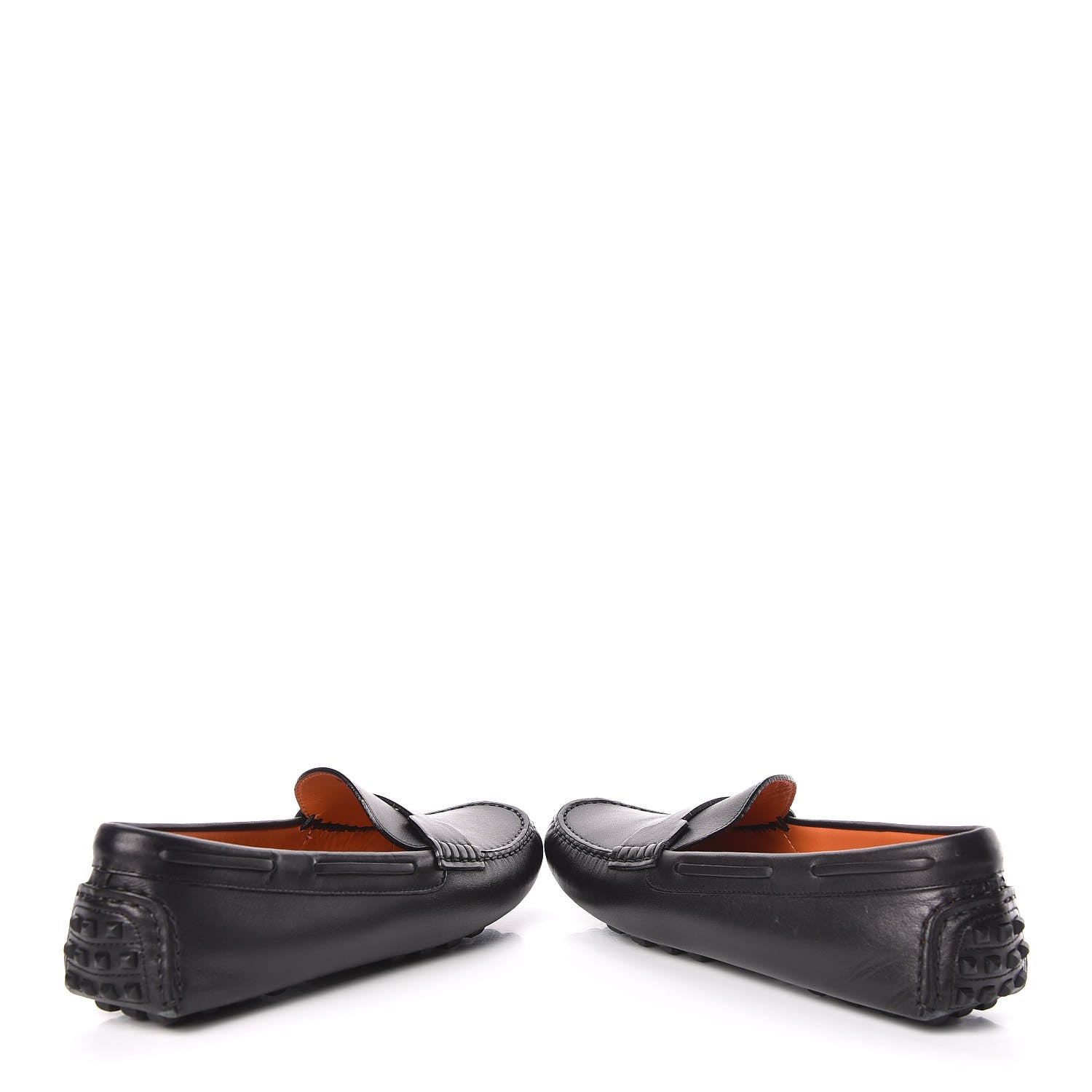 Hermes Calfskin Womens Oscar Loafers 38 Black 6 of 11