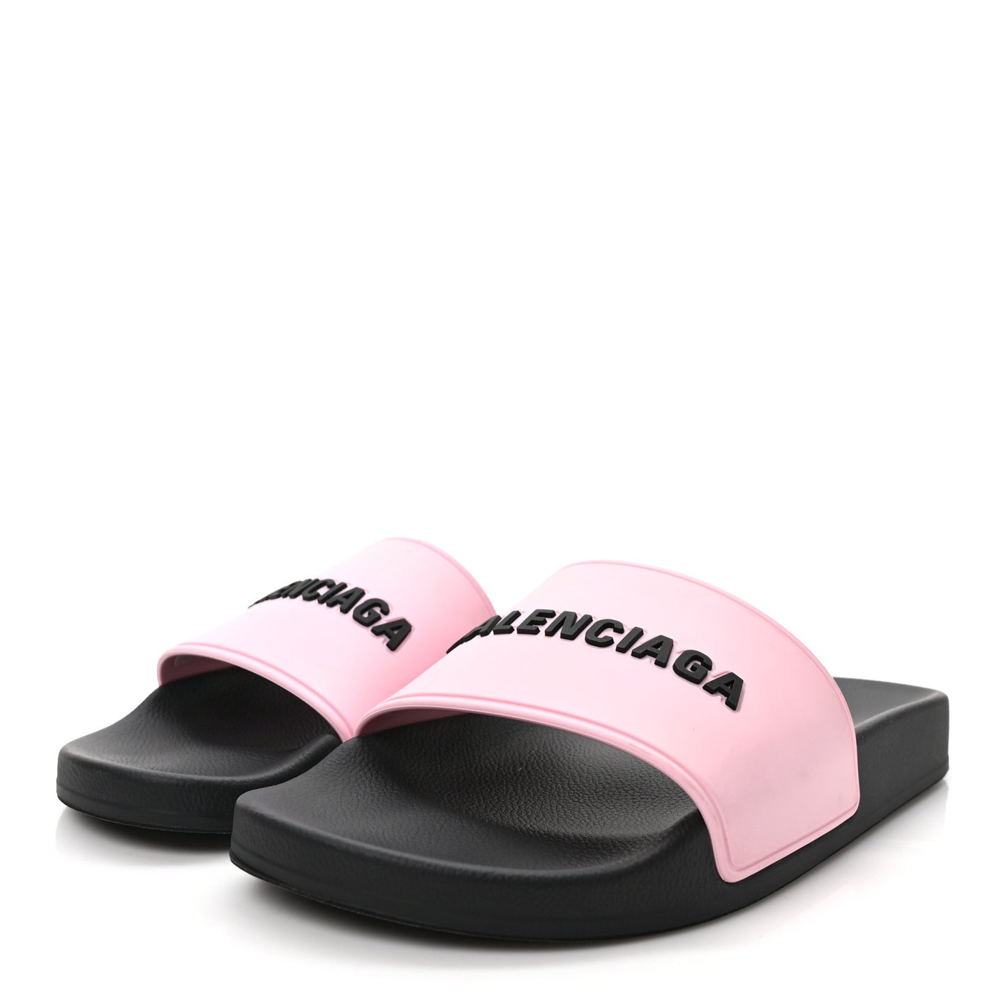Rubber Logo Womens Pool Slide Sandals 38 Light Pink Black
