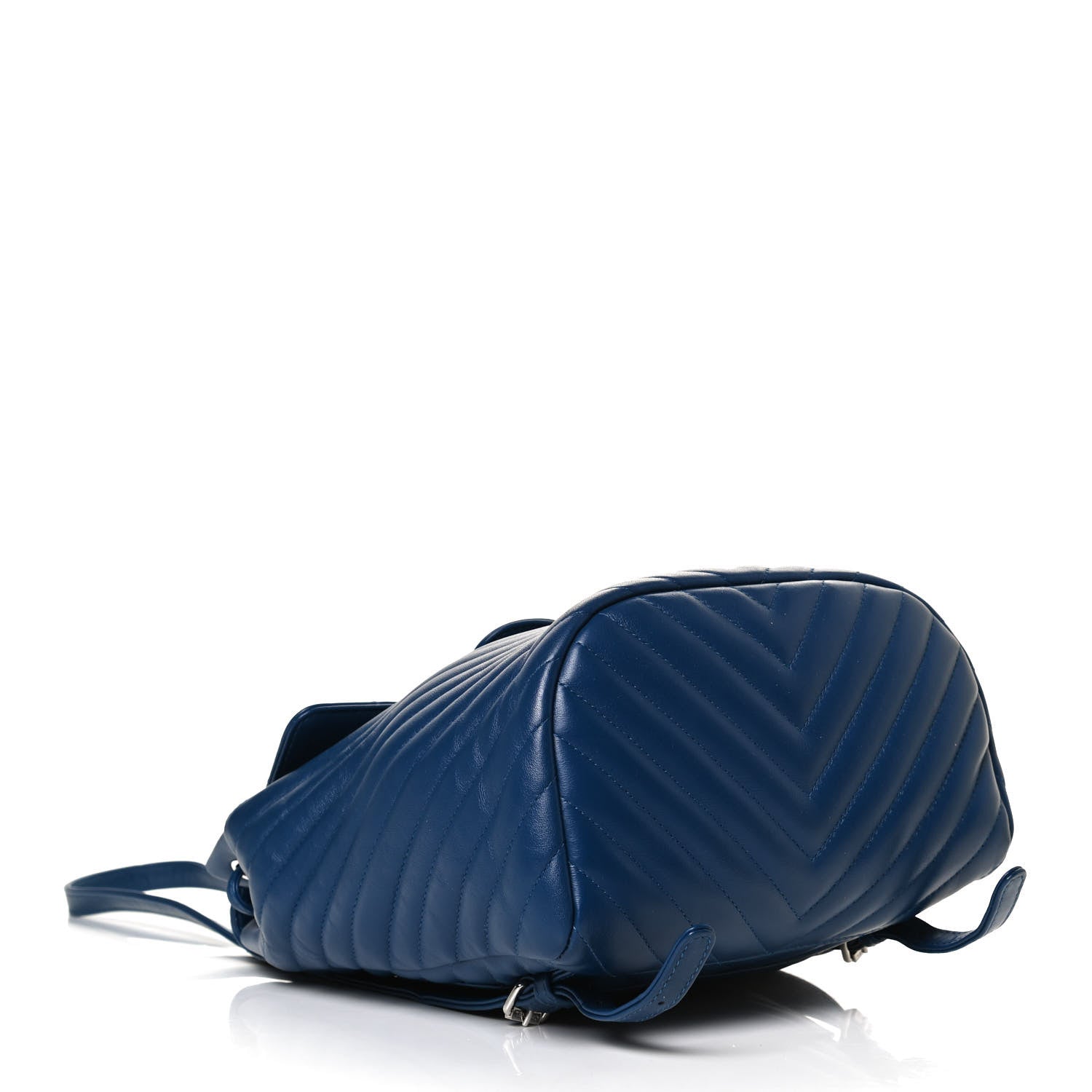 Chanel Lambskin Chevron Quilted Small Urban Spirit Backpack Blue 4 of 12