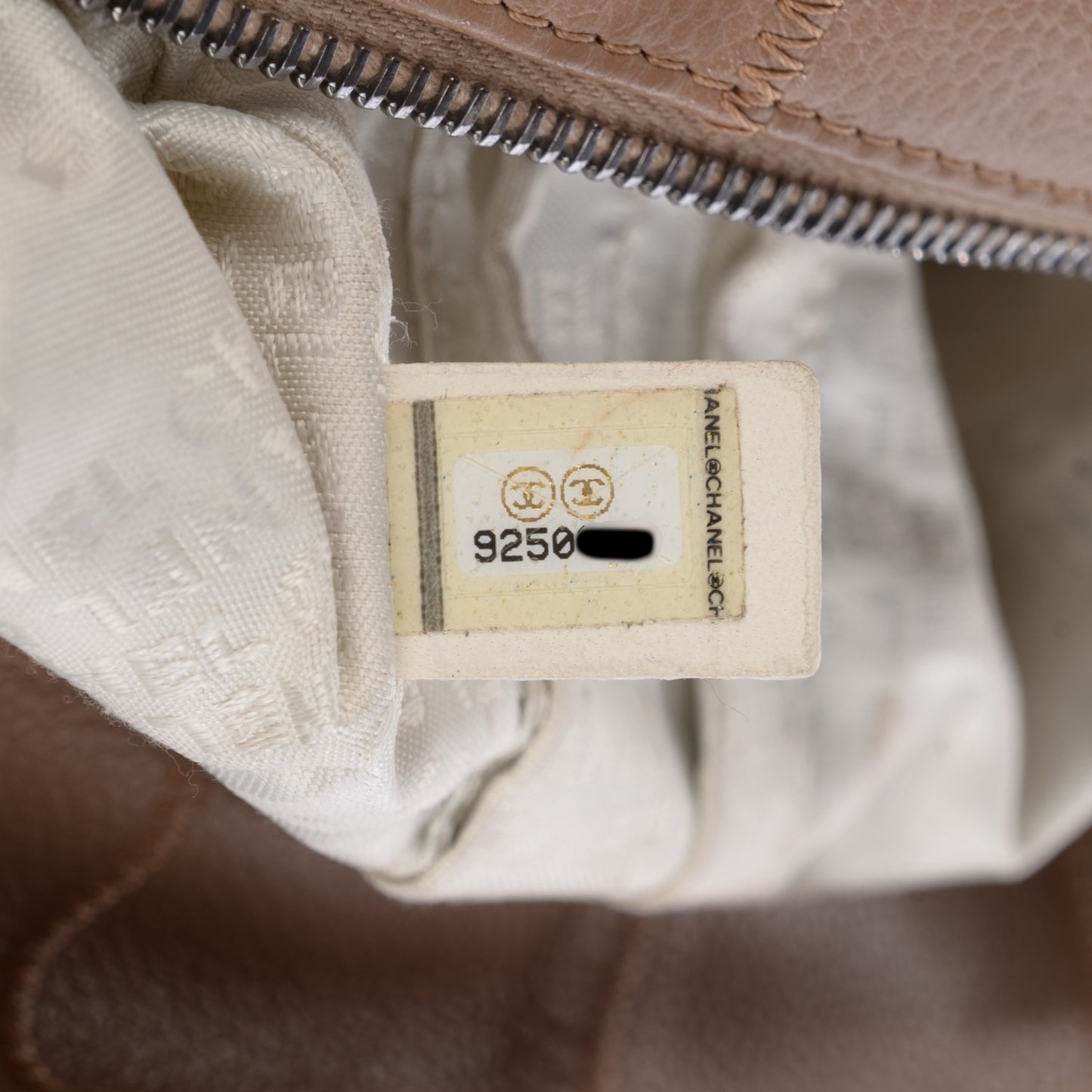 Caviar Square Stitched Tote Beige