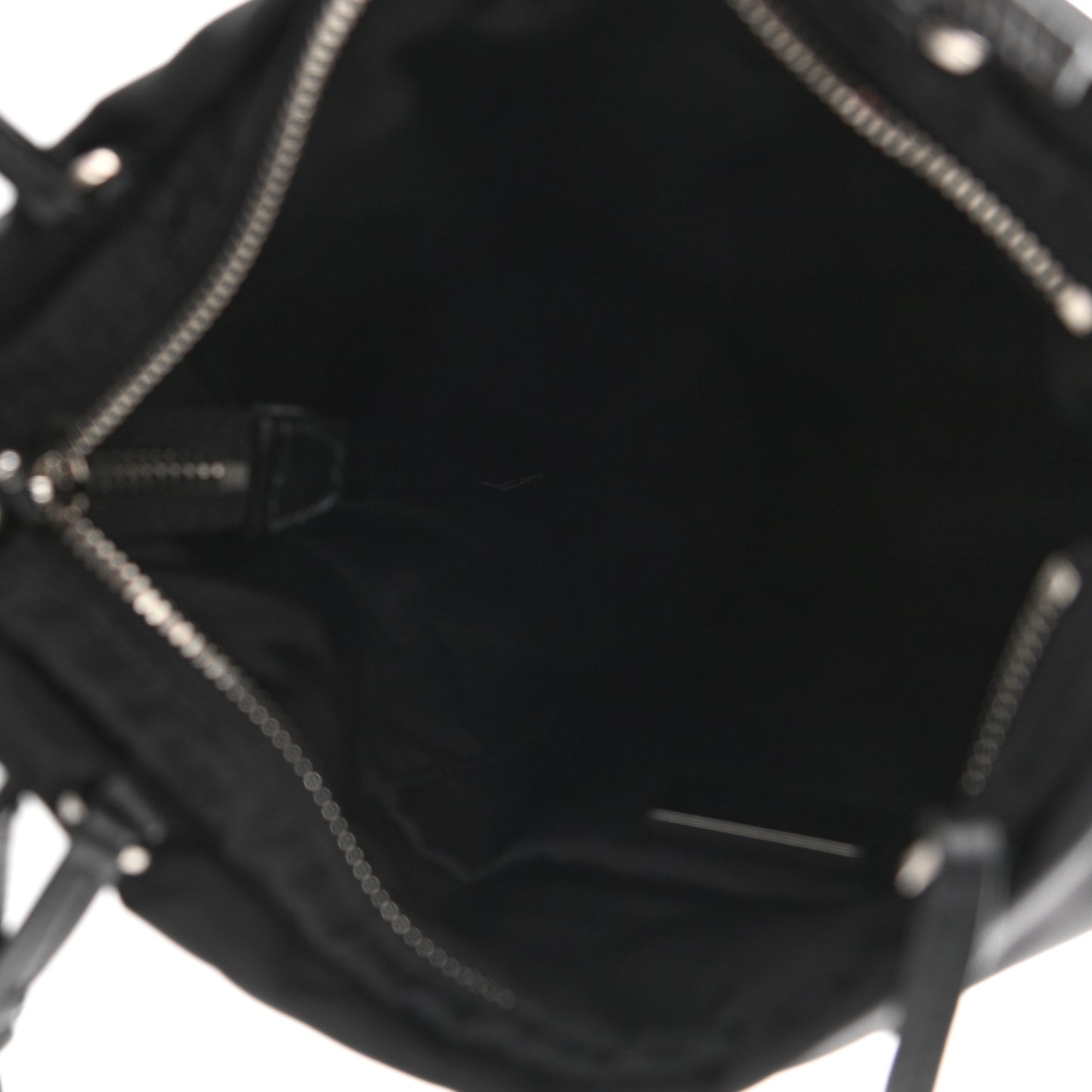 Tessuto Nylon Chain Shopping Tote Black