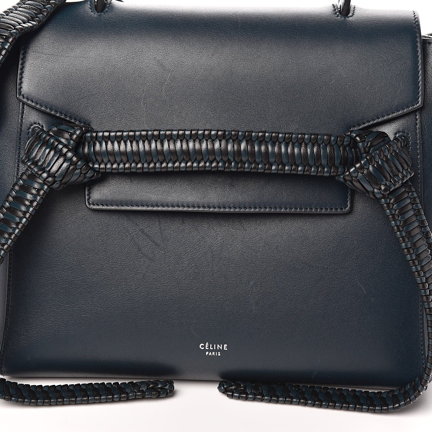 Celine Smooth Calfskin Micro Bi-Color Braided Belt Bag Dark Sea 14 of 14