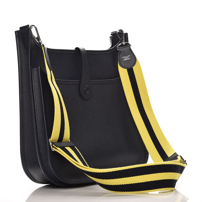 Hermes Epsom Amazone Evelyne III PM Bleu Indigo Lime 3 of 10