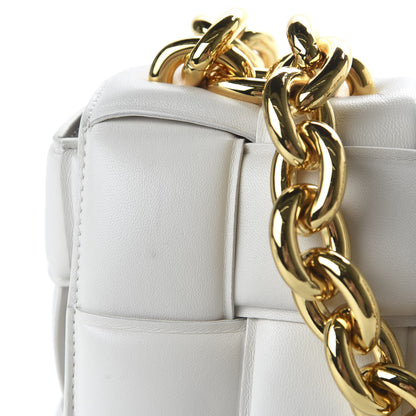 Bottega Veneta Lambskin Maxi Intreccio Padded Chain Cassette Crossbody Bag White 9 of 9