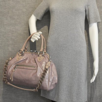 Marc Jacobs Snakeskin Embossed Leather Stam Pink 2 of 10