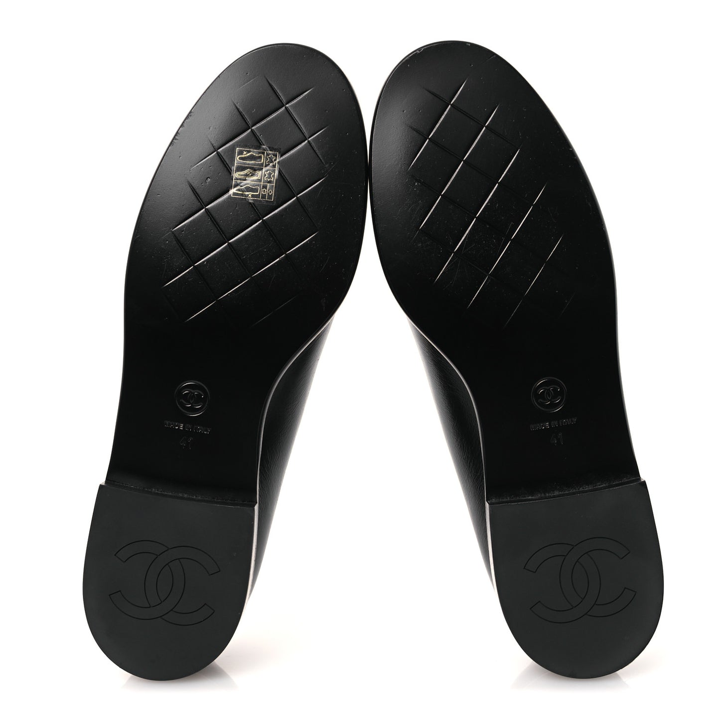 Shiny Calfskin CC Moccasins 41 Black