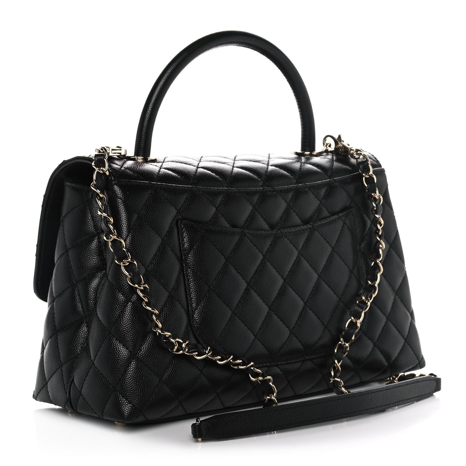 Chanel Caviar Quilted Small Coco Handle Flap Black 3 of 12