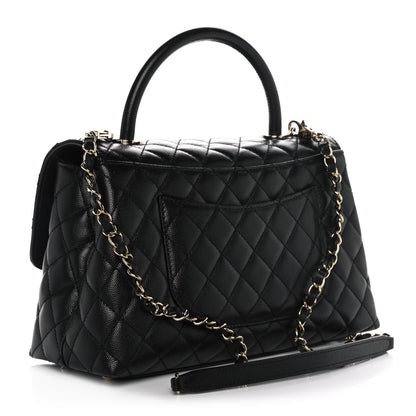 Chanel Caviar Quilted Small Coco Handle Flap Black 3 of 12
