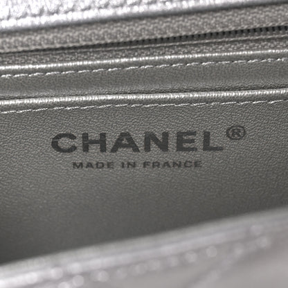 Chanel Metallic Lambskin Quilted Mini Rectangular Flap Silver 6 of 11