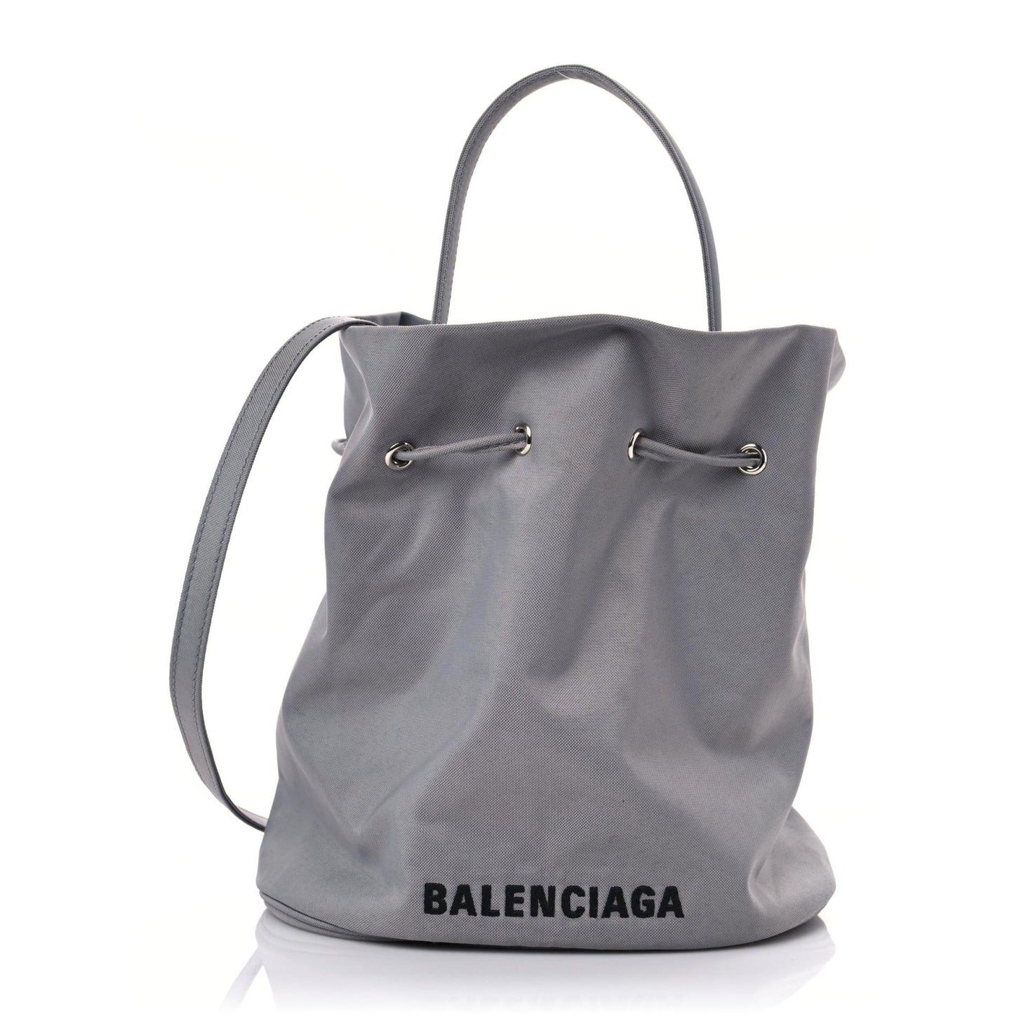 Nylon Wheel Logo Bucket Bag XS Gris Cendre