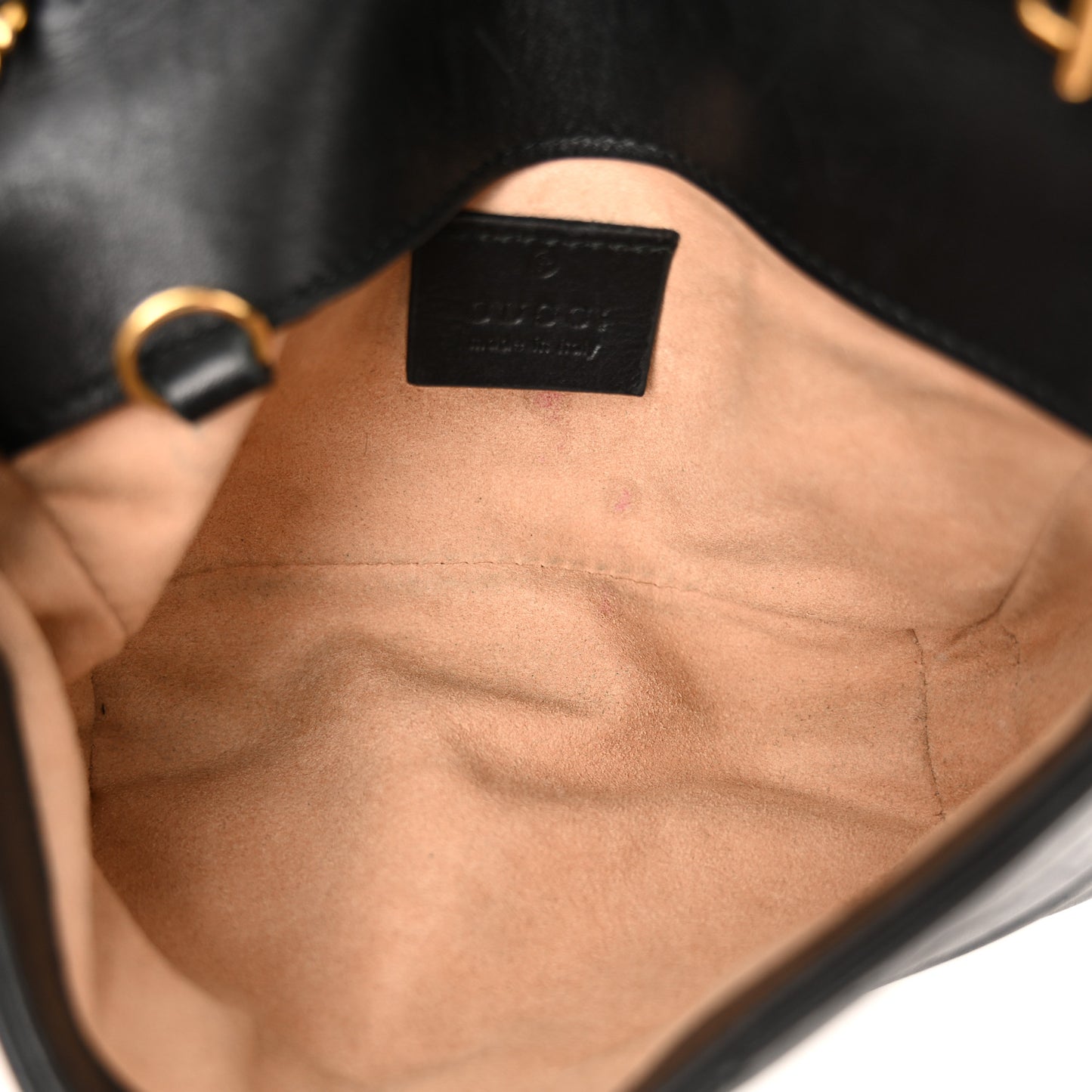 Calfskin Matelasse Super Mini GG Marmont Shoulder Bag Black