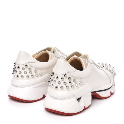 Christian Louboutin Calfskin Spike VRS 2018 Sneakers 37 Snow Silver 4 of 9