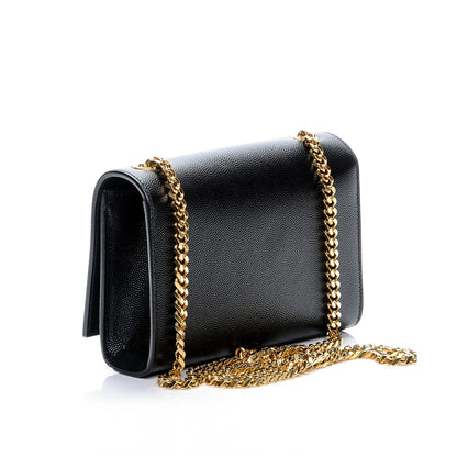 Saint Laurent Grain De Poudre Small Monogram Kate Satchel Black 3 of 7