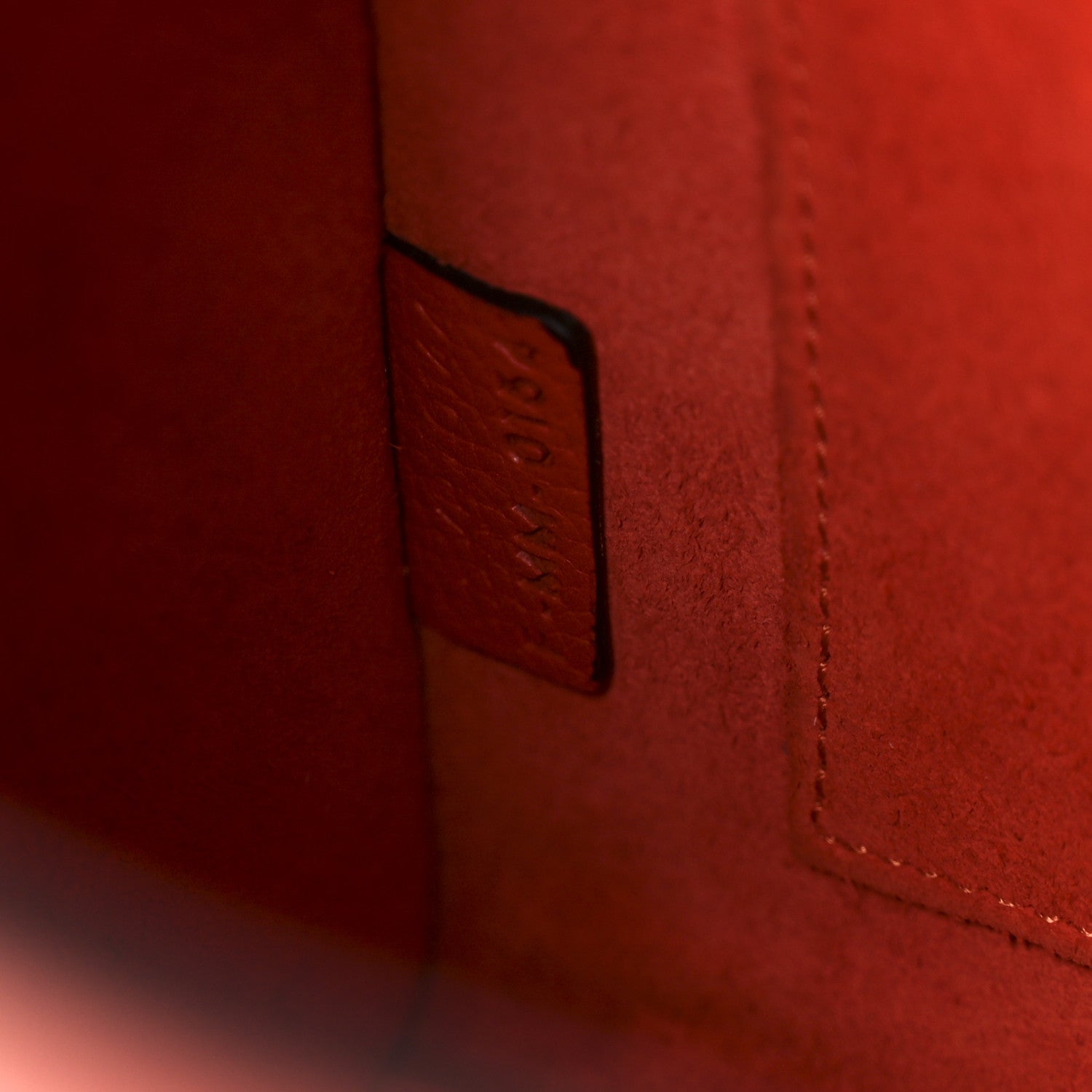 Celine Drummed Calfskin Nano Luggage Vermillion 7 of 11