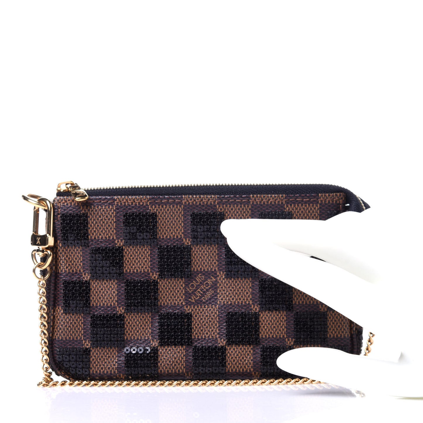 Damier Paillettes Mini Pochette Accessories Black