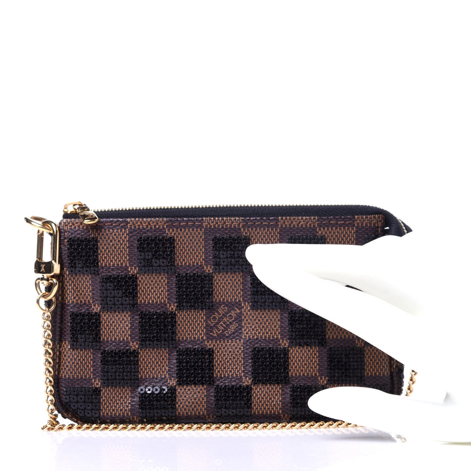 Louis Vuitton Damier Paillettes Mini Pochette Accessories Black 2 of 11