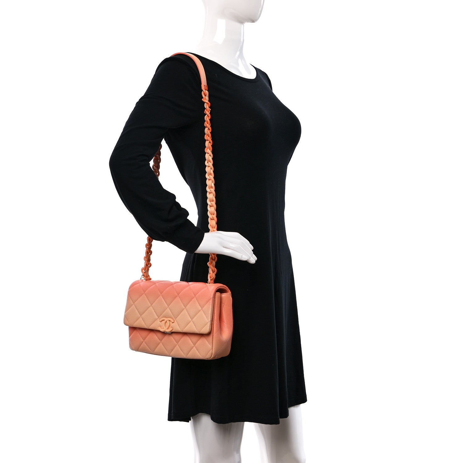 Chanel Shaded Caviar Quilted My Everything Flap Orange Light Orange 2 of 10